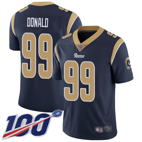 Los Angeles Rams Limited Navy Blue Men Aaron Donald Home Jersey NFL Football #99 100th Season Vapor Untouchable->los angeles rams->NFL Jersey